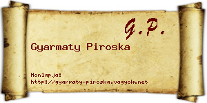 Gyarmaty Piroska névjegykártya